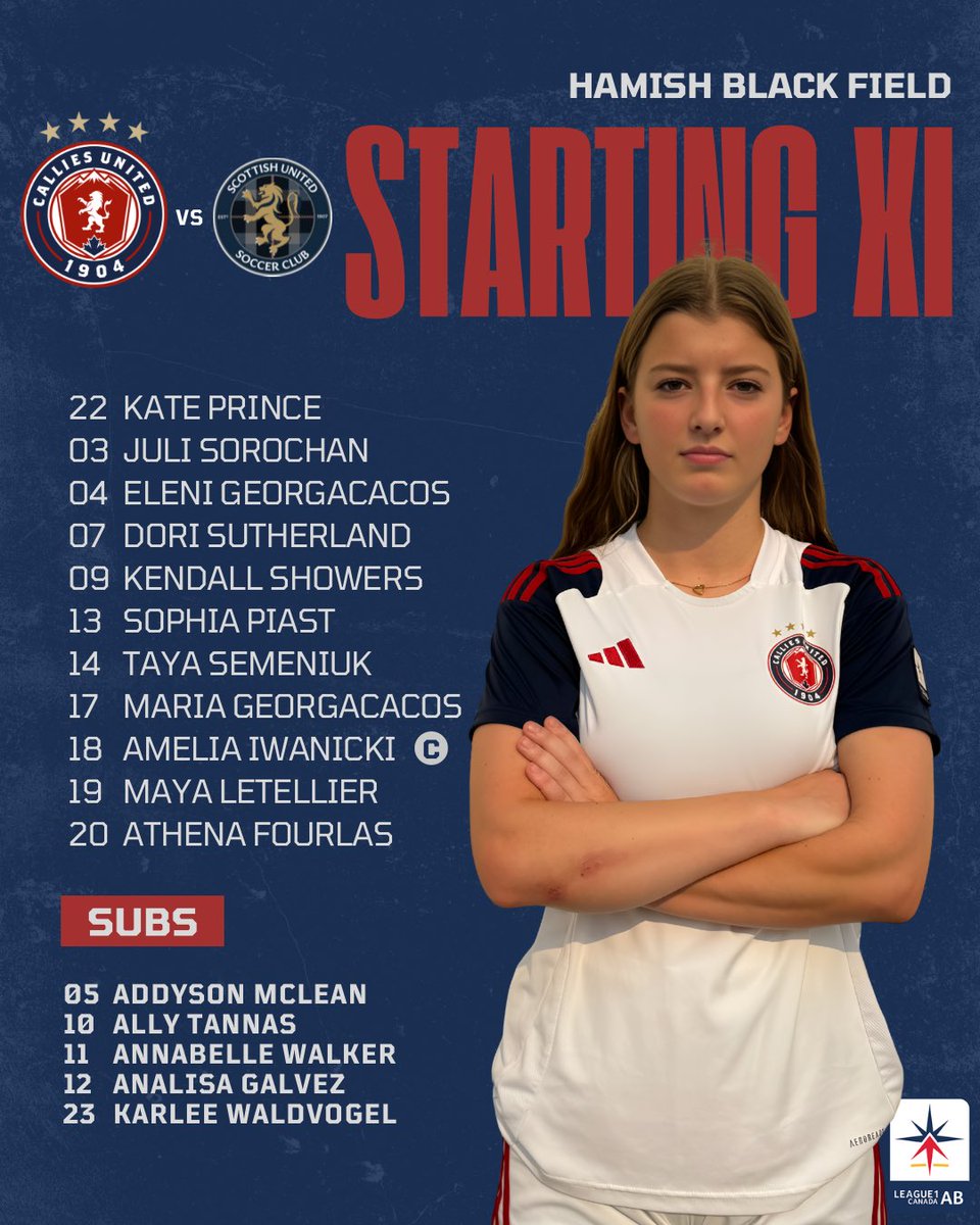 STARTING XI ⚽️

#League1 #League1Alberta #CalliesUnited #CalliesUnitedL1 #ForgedInUnity #DrivenByPassion