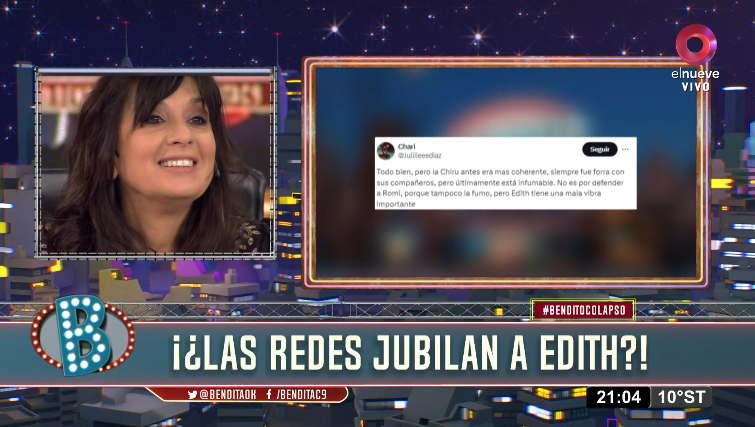 BenditaOk's tweet photo. #Bendita | Reinserción televisiva para Edith👩‍⚖️

Mentira, Chiruuu. Te queremos❤️
Y a La Romi también, obviamente❤️

#BenditoColapso
https://t.co/fj0Up6WZw5 https://t.co/jyTQBaoYlw