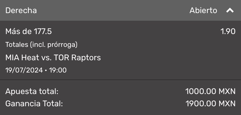 La_Doble_PP's tweet photo. 🪜RETO ESCALERA • DÍA 16🪜

MÍA Heat - TOR Raptors • NBA SL 🏀

Over de 177.5 Puntos | 1.90 

Banck: $4082.62

❤️ Si me sigues 

#PabloPicks #Reto #Retoescalera https://t.co/XQ78Y0JDXw