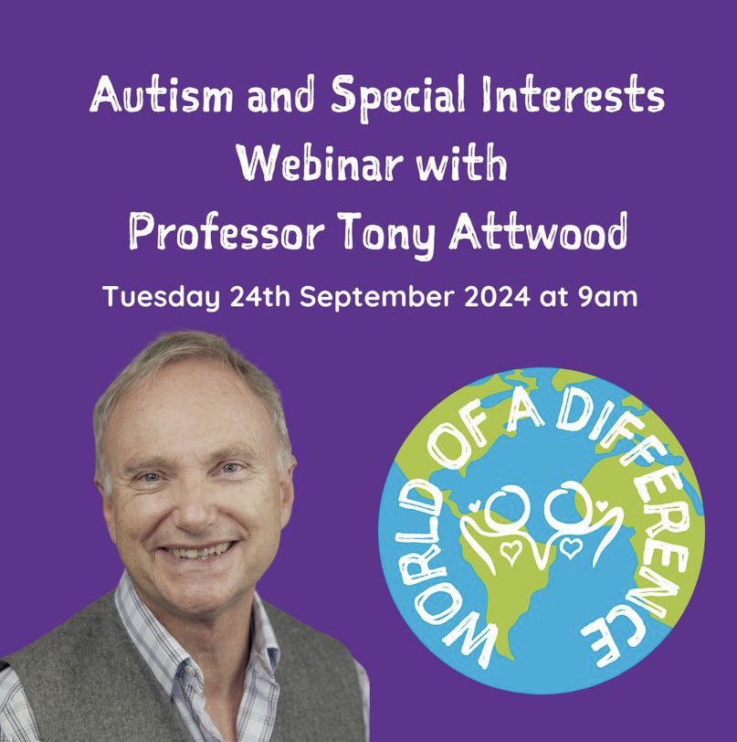 Live webinar with Professor Tony Attwood. Book your place online now as there are a limited number of places sensationalkids.ie/upcoming-event… 
#autistic #Neurodivergent #OnlineLearning