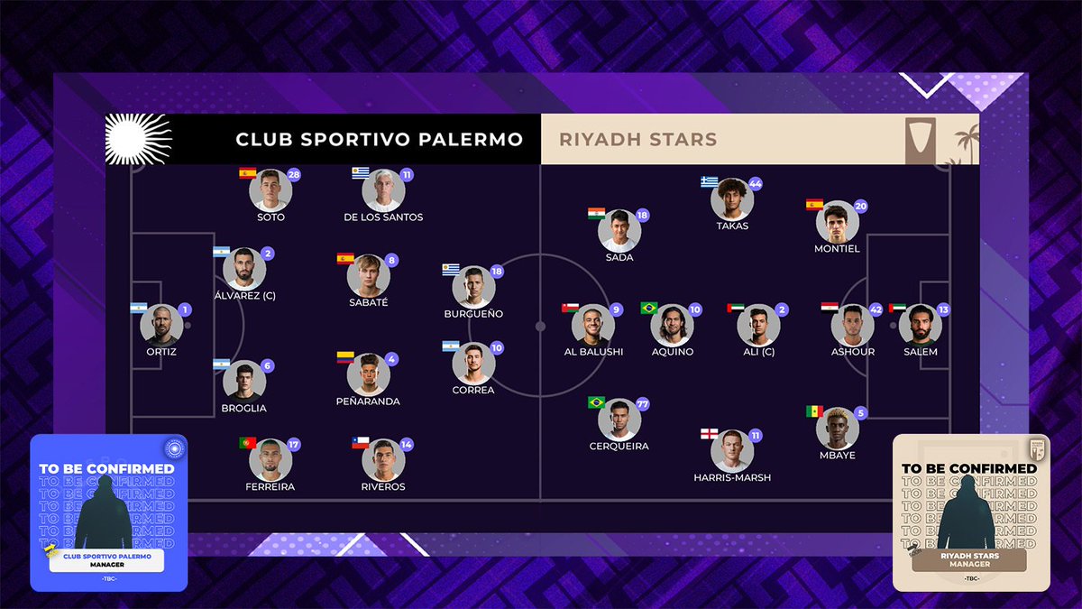 Round 20 Game 2:
🆚 <a href="/CS_Palermo/">Club Sportivo Palermo</a> 🇦🇷 vs <a href="/riyadhstarsfc/">Riyadh Stars Football Club</a> 🇸🇦
🏟️ Estadio Parque Olímpico, Buenos Aires
⏲️ 30 minutes until kick-off!

Argentina vs Saudi Arabia—flashbacks to the 2022 World Cup, anyone? 🤔

📺 Live broadcast for free 👇
youtube.com/watch?v=mt2VIa…