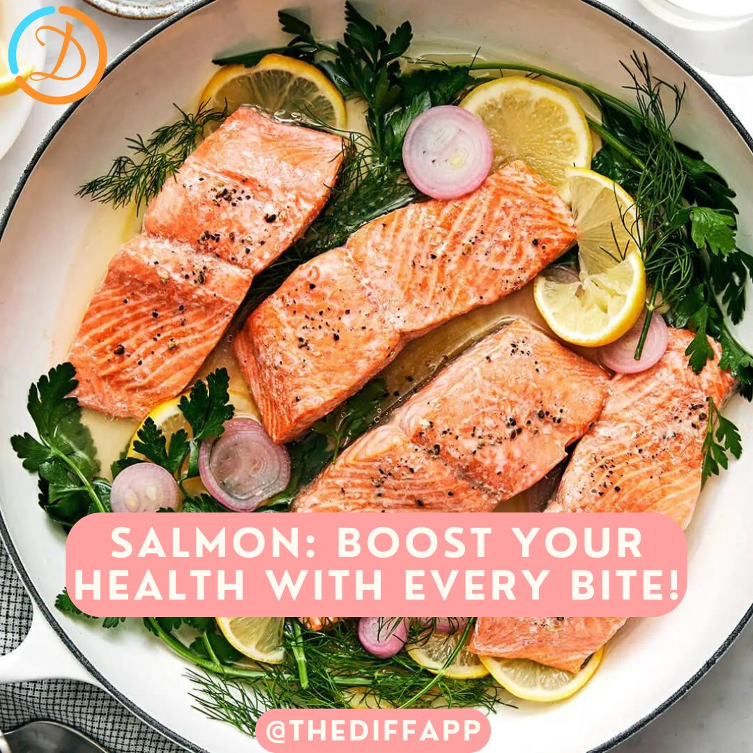 TheDiffApp's tweet image. Hooked on health! 🐟 Dive into the power of salmon for top-notch muscle repair, anti-inflammatory benefits, and a boost of B-vitamins for all-day energy. Reel in the benefits and feel the difference! 💪🌟 #FoodieFitness #TheDiffApp #SalmonStrength