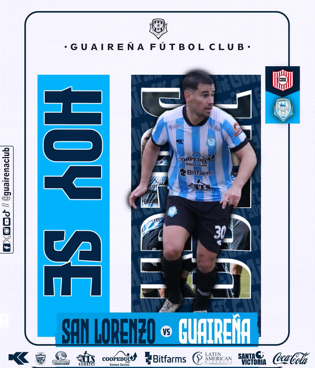 GuairenaClub's tweet photo. 𝗛𝗢𝗬 𝗦𝗘 𝗝𝗨𝗘𝗚𝗔! ✅
⚽️ #DivisionIntermedia
📆 Fecha 17
🆚 C.S. San Lorenzo
🕔 19:30Hs
🏟️ Estadio Gunther Vogel
#PorElRetorno #GuaireñaFc
#MásGuaireñoQueNunca https://t.co/GEhdOE73NX