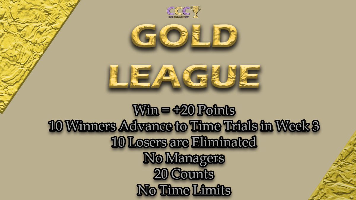 JOWrestling2K's tweet photo. Week 1 of the CAW Community Cup Season 2 begins this Thursday!

Below are the official rules of the Gold League. https://t.co/IveVyZt1lJ