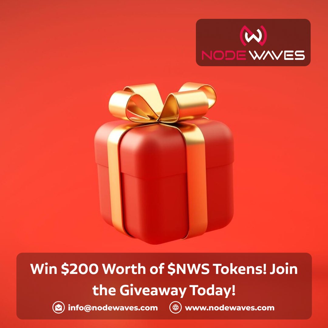 Nodewaves's tweet photo. Participate in our $NWS Token Giveaway and stand a chance to win $200 worth of $NWS NFT tokens. Follow, share, and tag to enter.
Hurry, offer ends August 15, 2024!
#nodewaves #NWS #giveaway #nwsgiveaway https://t.co/xfbzqWJeyo