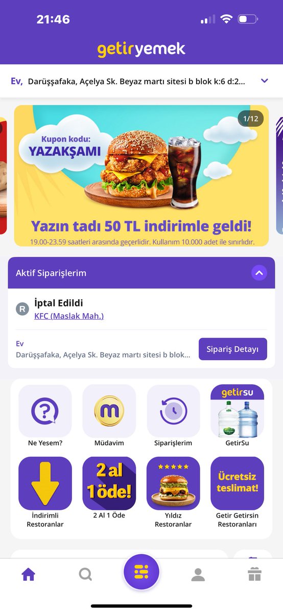 Atom parçalamıyorsunuz <a href="/kfcturkiye/">KFC Türkiye</a>  sen tavukçusun <a href="/getir/">getir</a>yemek  sen de aracısın. 1,5 saat sonra siparişi iptal etmek ne demek. Yapmayın bu işi gidin sokakta sucuk ekmek satın. @getir
