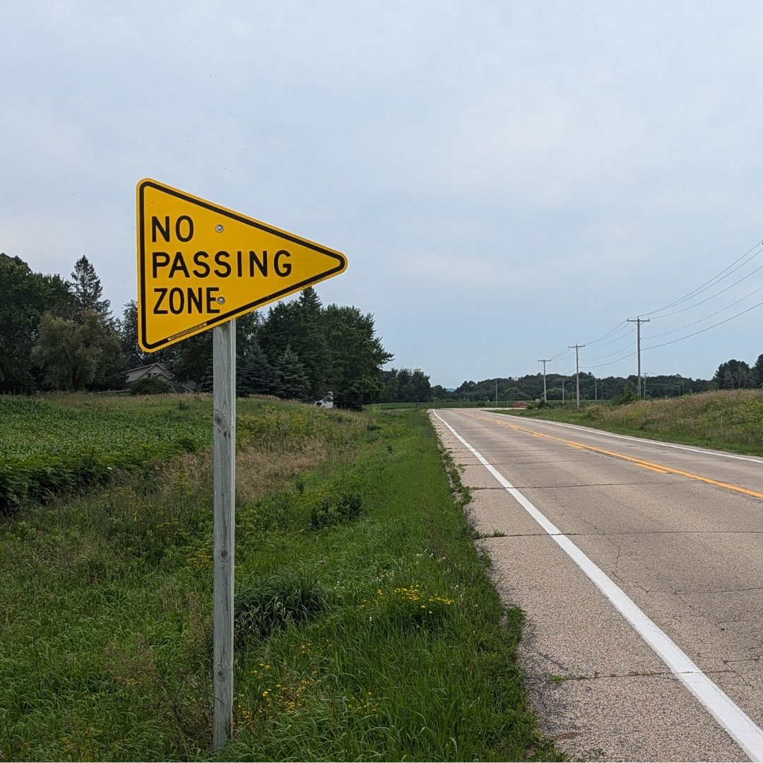 No Passing Zone Sign