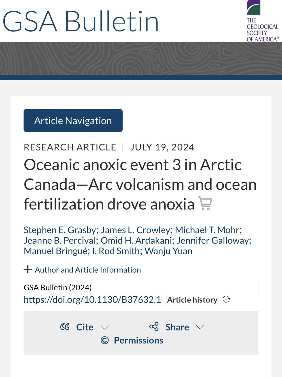 New paper on oceanic anoxic event 3 in the Canadian Arctic <a href="/GSC_CGC/">Geological Survey/Commission géologique Canada</a> #arctic #arcticgeology #cretaceous