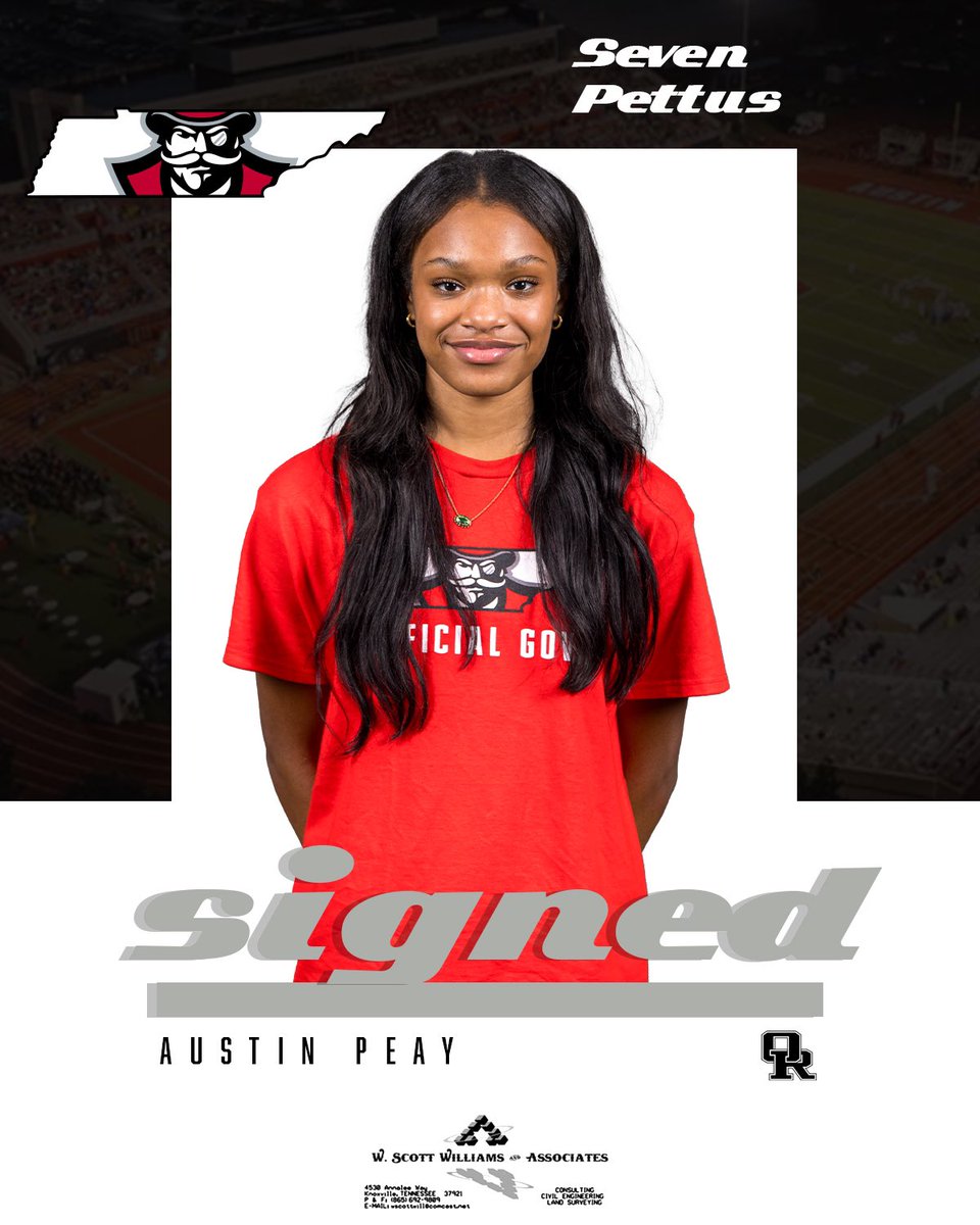 This afternoon Seven Pettus signed to run track at Austin Peay. ORHS school record holder in the 200 (24.80) and Section 1 Champion in both the 100 and 200, Seven plans to major in Early Childhood Education. Go Seven!
