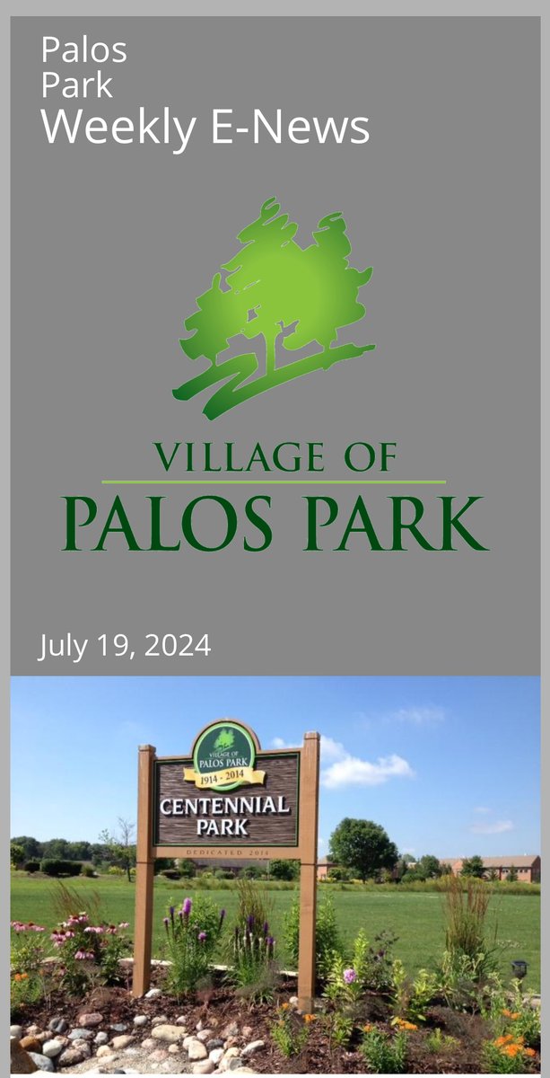 Palos Park E-News is out now! conta.cc/3Se8ZyA
