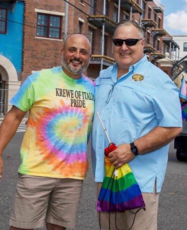 AnthonySabatini's tweet photo. JUST IN—As Chairman of the Lake County Republican Party, we will be suing liberal consultant Anthony Pedicini, Eric Robinson, and their political committee for the unlawful theft of our Lake County GOP logo on their fake voter guide.

The person who constructed the “voter guide” is pictured in the photo below wearing the Gay Pride T-shirt (Pedicini)👇

WATCH OUT for the fake “Voter Guide” using the word MAGA PC in its title—it’s actually run by left-wing Democrat friendly interests seeking to meddle in GOP primaries to elect liberal “pro-open border” Romney-style Republicans.  If you receive it in the mail—trash it.