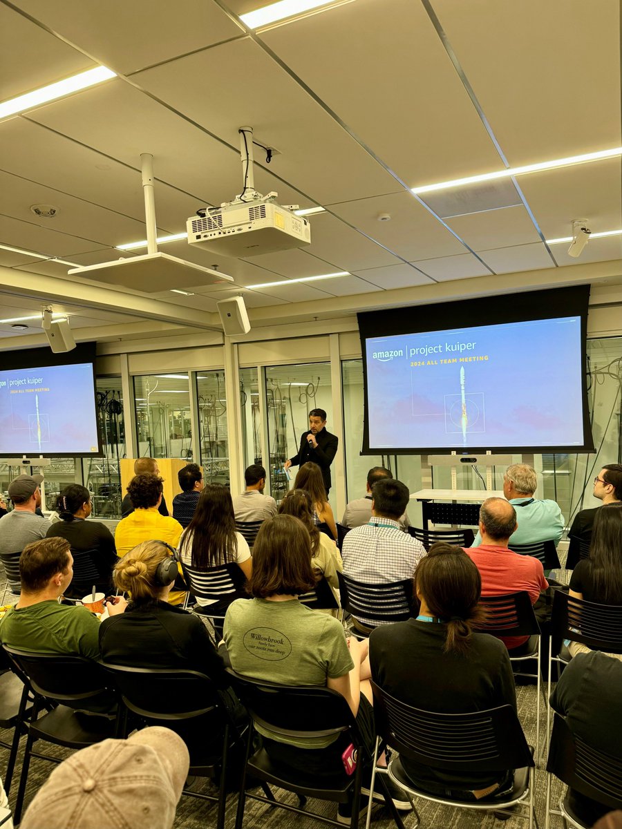 panos_panay's tweet photo. This week's @ProjectKuiper All Team meeting was incredibly energizing and inspiring. This world-class group has made remarkable progress in a short amount of time, and there's no doubt they’ll continue to do even more amazing things over the next year! https://t.co/l4EvknTTwX