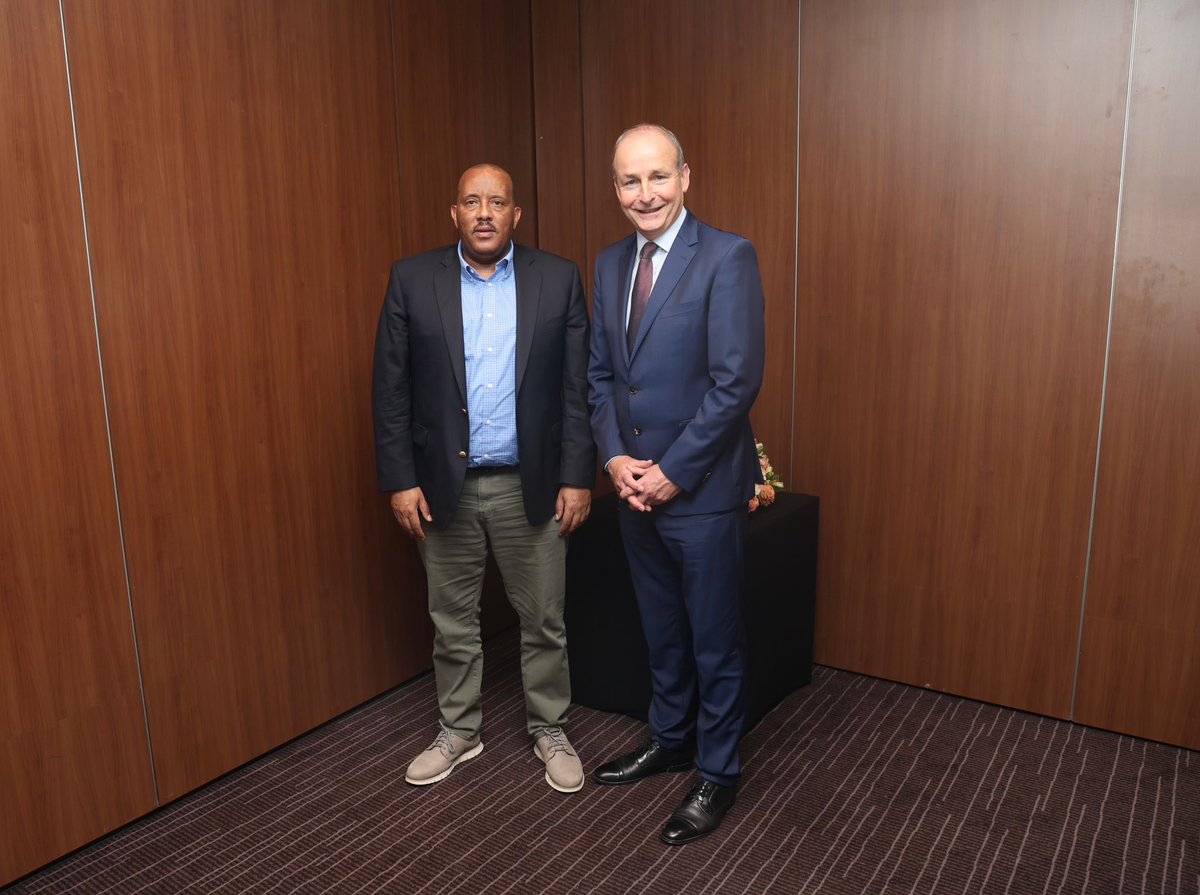 MichealMartinTD's tweet photo. Very engaging meeting with President @reda_getachew on the Tigray situation, the need for cooperation on developing solutions to allow for a sustained peace process, education and health service for the people to allow them to flourish again. https://t.co/BUHYdQQ5wi