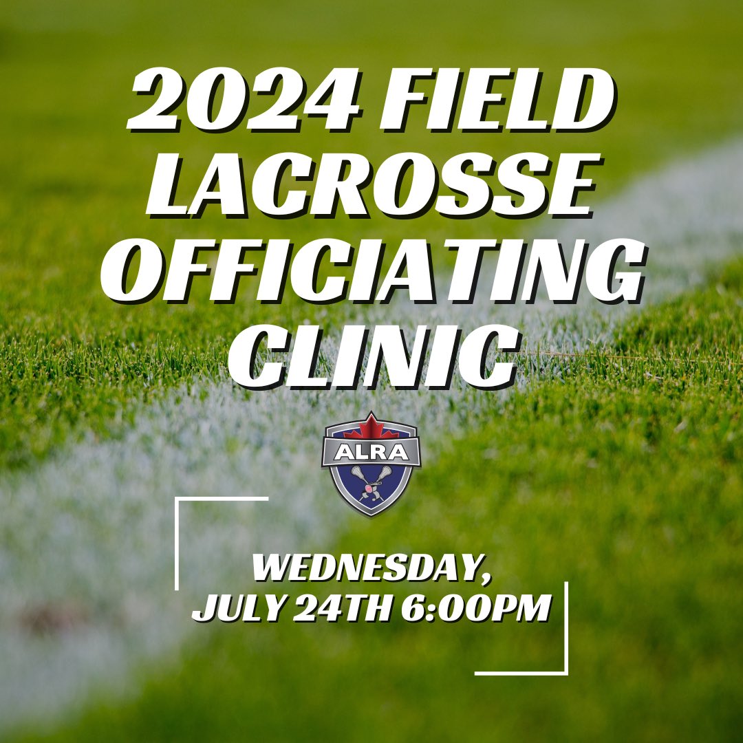 We’ve added another Field clinic for next week! If you missed the clinic last night, don’t worry there is still time. The second ALRA Field Officials clinic will be ran on Wednesday, July 24th from 6:00 PM to 9:00 PM. See our website to register.