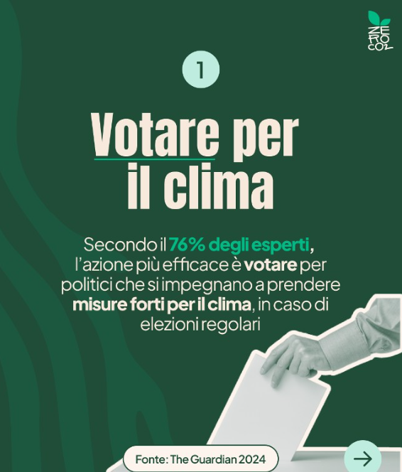ZeroCo2's tweet photo. 🗳️ Votare per il clima è l'azione più potente a livello individuale. 

A dirlo non siamo (solo) noi, ma i 380 ricercatori ed esperti del IPCC che hanno partecipato al Guardian survey of climate experts condotto recentemente dal The Guardian. https://t.co/7DEMUziZN0