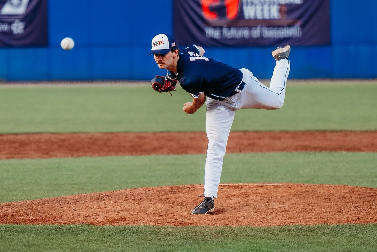 LSUEBengalsBSB's tweet photo. Blake Lobell and Liam Watt play key roles in guiding Team USA to silver medal performance at the 2024 Haarlem Baseball Week in the Netherlands.  The duo combined for nine innings in the Stars and Stripes' semifinal win over The Netherlands.

#DDCS
#GeauxBengals

Full Story 👇
https://t.co/LyYG3RQyDp