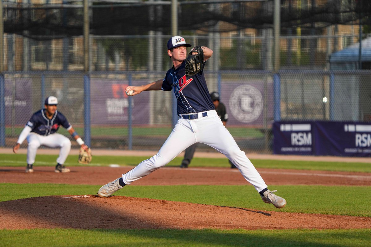 LSUEBengalsBSB's tweet photo. Blake Lobell and Liam Watt play key roles in guiding Team USA to silver medal performance at the 2024 Haarlem Baseball Week in the Netherlands.  The duo combined for nine innings in the Stars and Stripes' semifinal win over The Netherlands.

#DDCS
#GeauxBengals

Full Story 👇
https://t.co/LyYG3RQyDp