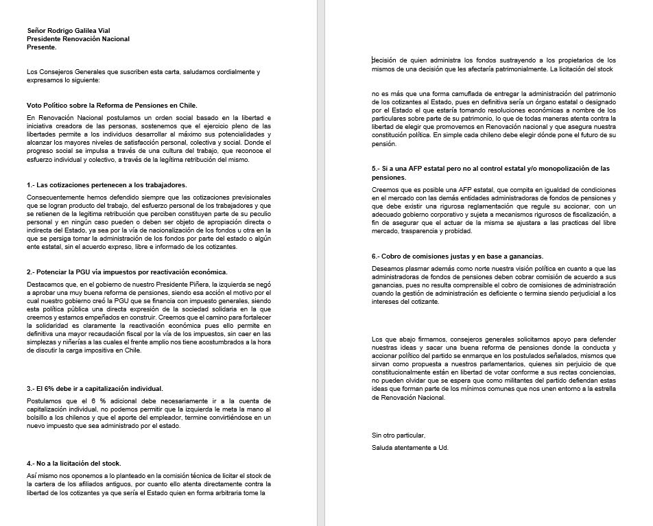 MjGaticaB's tweet photo. Más del 50% del Consejo General de @RNchile ha manifestado que en materia de pensiones debemos avanzar y respetar la libertad en la decisión individual de proteger los fondos de jubilación de las personas.

Adjunto voto político. https://t.co/Rt2TSIxxKh