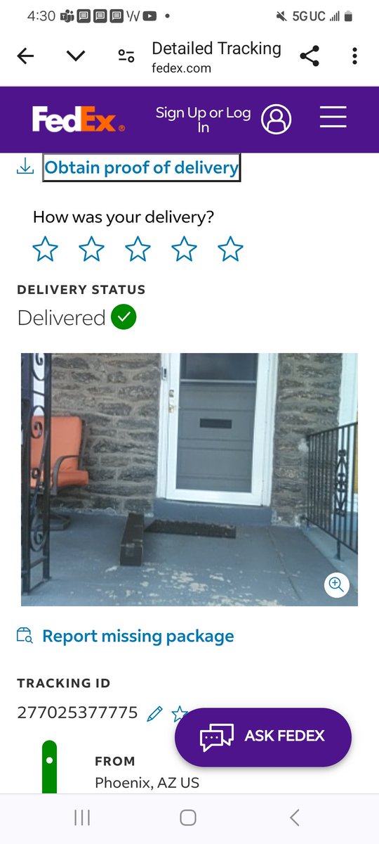 DCarpenter_CFA's tweet photo. @BananaRepublic This is what real delivery companies do nowadays.  You arent able to produce a delivery picture because the delivery never happened.  At least not to my house.  100% disgisted with the Gap companies right now https://t.co/B2m1ffLrtR