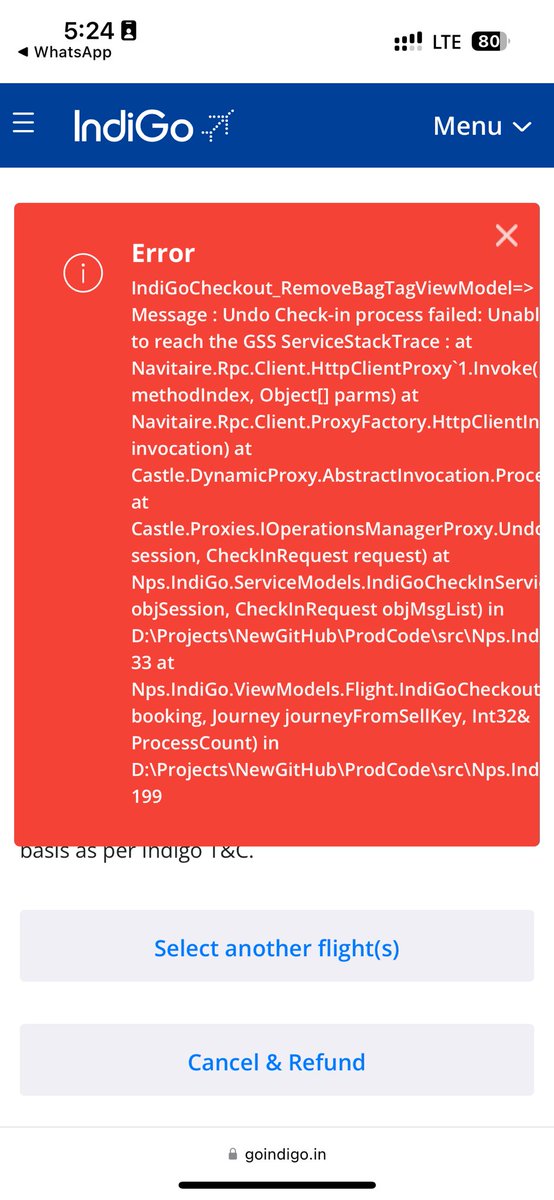 imAJ1004's tweet photo. @IndiGo6E U have cancelled 6E 5322 flight from Mumbai to Bangalore on 19th July and made me struggle to get the refund or choose an alternate flight..and continuously I got the error on the link u have provided. Pls refund my amount immediate @mohol_murlidhar need ur help pls. https://t.co/z1vMgU0LmL