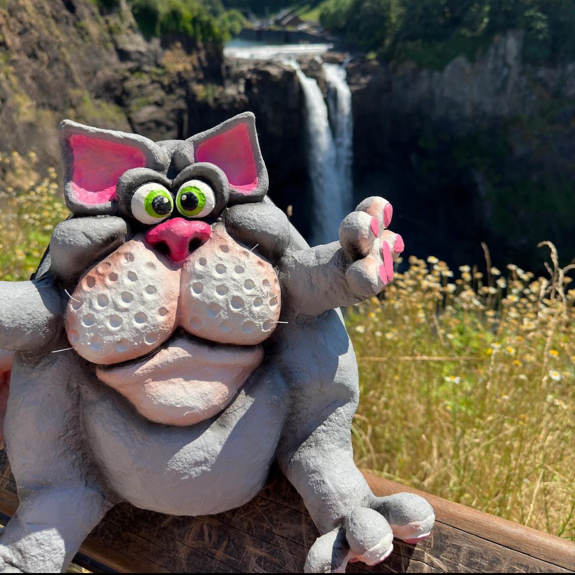 AlexNesterMusic's tweet photo. Henry visiting the Snoqualmie Falls in #washington! #washingtonstate @CoDStudio1 #cat #catbackpack #travel #ontheroad #snoqualmie #snoqualmiefalls #meow #waterfall #waterfalls #dontgochasingwaterfalls https://t.co/8RukwNInVb