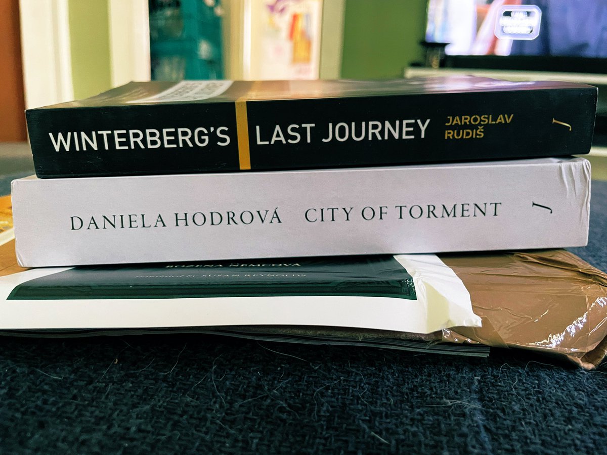 AdamPCoulter's tweet photo. Two beauties straight from @JantarBooks that I can’t wait to read! Check out and order the new, Winterberg’s Last Journey by @jaroslavrudis and trs. by @KrsBest, here: https://t.co/wVWgdQEPXx https://t.co/VJAzdaWWC7