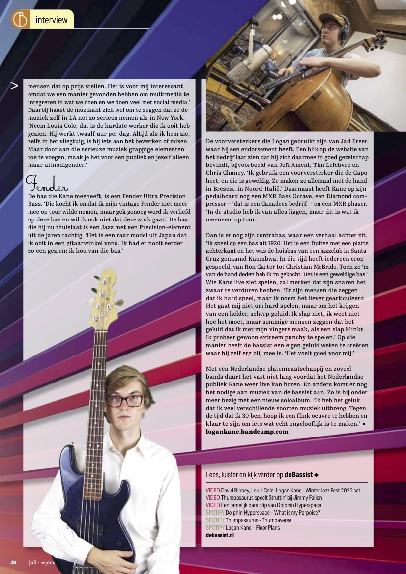 Ghost Note Records (@ghostnoterecord) on Twitter photo The summer edition of <a href="/de_bassist/">De Bassist</a> is packed with interviews and tests. This time they spoke with LoganKane read more: bit.ly/3Wfhmev The summer edition of <a href="/de_bassist/">De Bassist</a> is packed with interviews and tests. This time they spoke with LoganKane read more: bit.ly/3Wfhmev