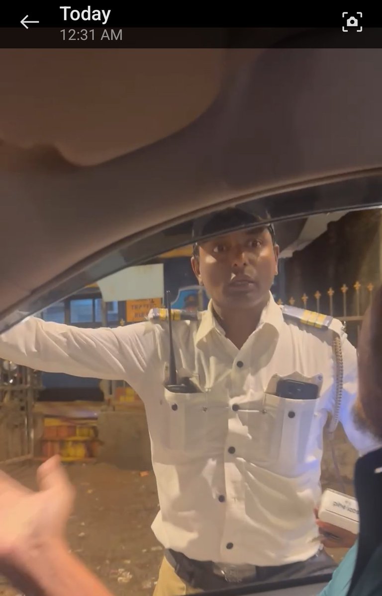 Video recording is not an offence give him training on how to talk and how to do the duty address below JVLR jogeshwari west <a href="/MTPHereToHelp/">Mumbai Traffic Police</a> <a href="/MumbaiPolice/">मुंबई पोलीस Mumbai Police</a> <a href="/DGPMaharashtra/">महाराष्ट्र पोलीस - Maharashtra Police</a> <a href="/Dev_Fadnavis/">Devendra Fadnavis</a> <a href="/AjitPawarSpeaks/">Ajit Pawar</a> 
His duty is till 11.55Pm ?? 
Only one is on duty behind the pillar.