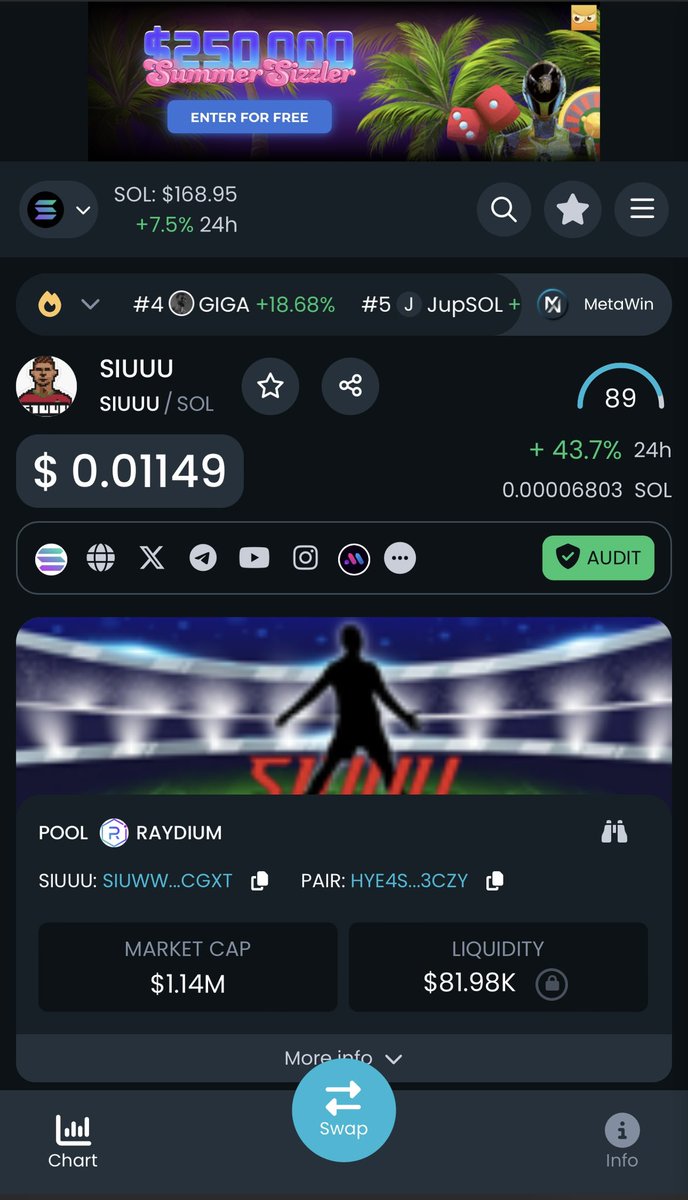 SIUUUWORLD's tweet photo. KNOW THIS AND KNOW PEACE WE ARE NOT SELLING $SIUUU #FirstEverCelebrationMemeCoin https://t.co/eNn07sosDM