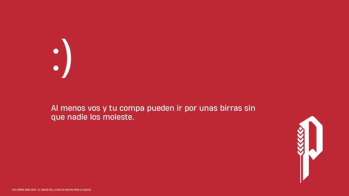 Etiquetá a tu compa para que le aparezca esta pantalla roja de Pilsen y vayan juntos por unas birras. 👾🍻