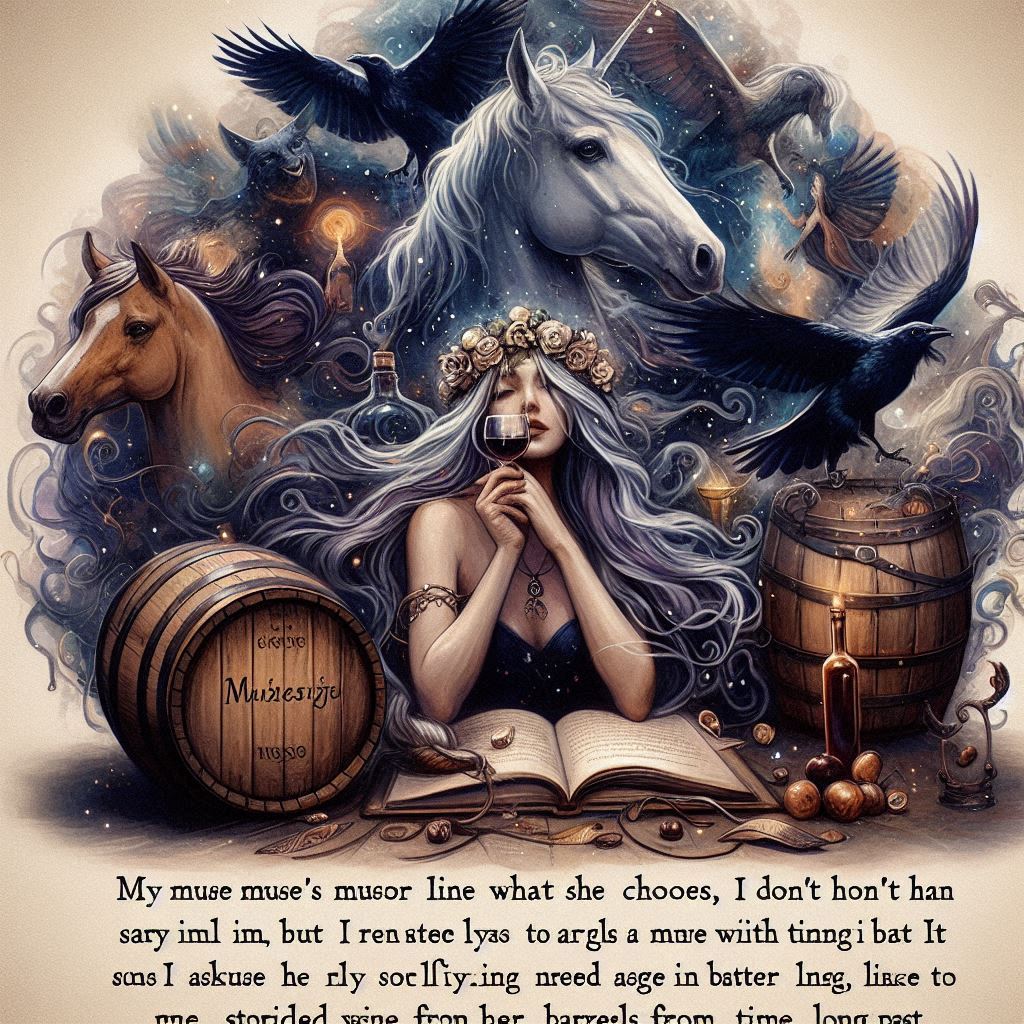 My True #Muse
when we got the Blues
not advocating drinking
but lately we been thinking
far too much
about the world &amp;
other crazy stuff
True Muse &amp; I
found a cask
from ancient times
long aged wine
you know
the wise kind
so we hope
on this stage
as we age
&amp; cope

#vss365
©rpm'24