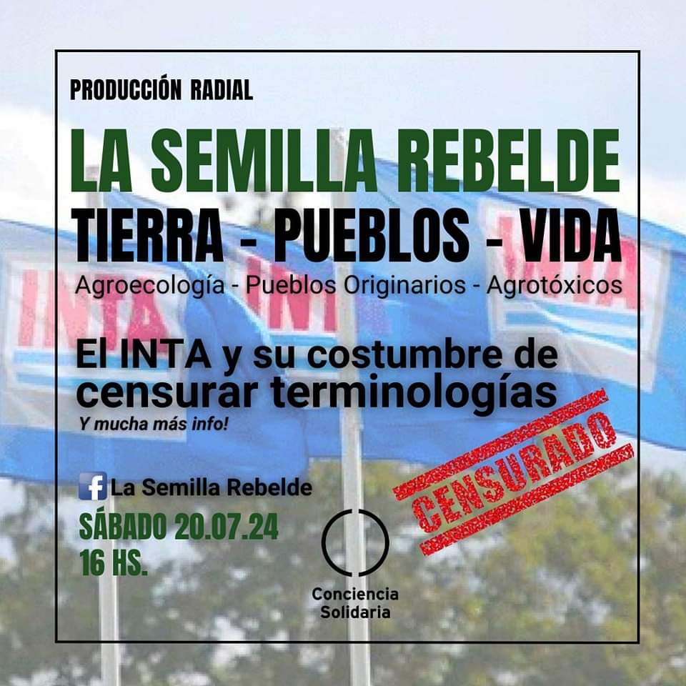 SemillaRebelde's tweet photo. 🖥#LaSemillaRebelde
Sábado 20.07 - 16hs
Transmisión: https://t.co/yPqOeS0JmU
#MEDIOAMBIENTE #DERECHOSHUMANOS #PueblosOriginarios #Salud #Agroecología #Veganismo #AlimentaciónEvolutiva
#ColaboraciónEntreReinos #Agrotóxicos #Transgénicos #NoMonsanto
#ConcienciaSolidariaONG https://t.co/04ViJ4iZk4