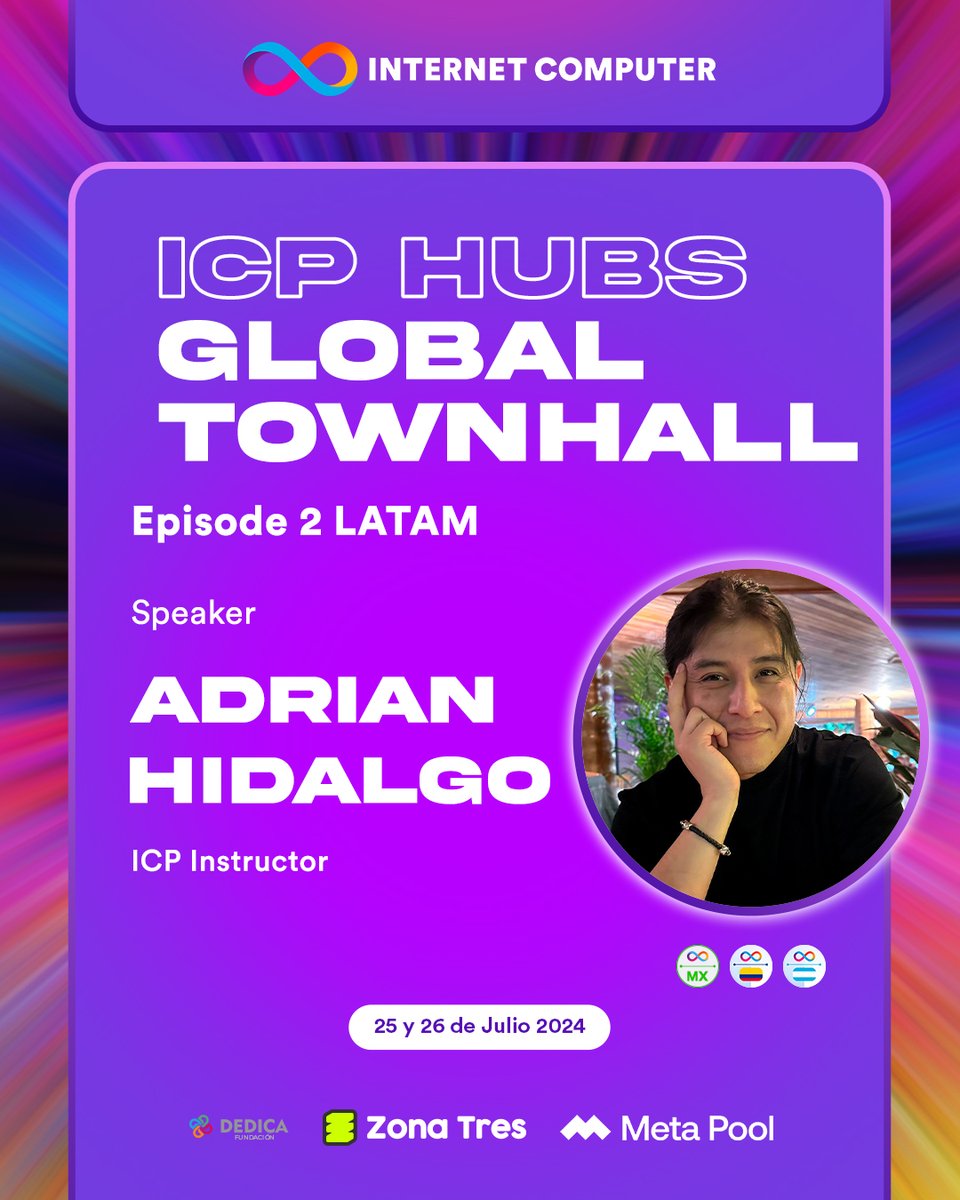 SuiLatamdevs's tweet image. ✨Global TownHall ✨
La fecha se acerca y estamos muy emocionados de compartir con todos los HUBS a nivel mundial todos los logros que hemos conseguido juntos en América Latina.🗺️🚀🥳
Te compartimos a nuestros Speakers nuestro ICP Instructor @adrian__hidalgo 🙌
¿Quieres…