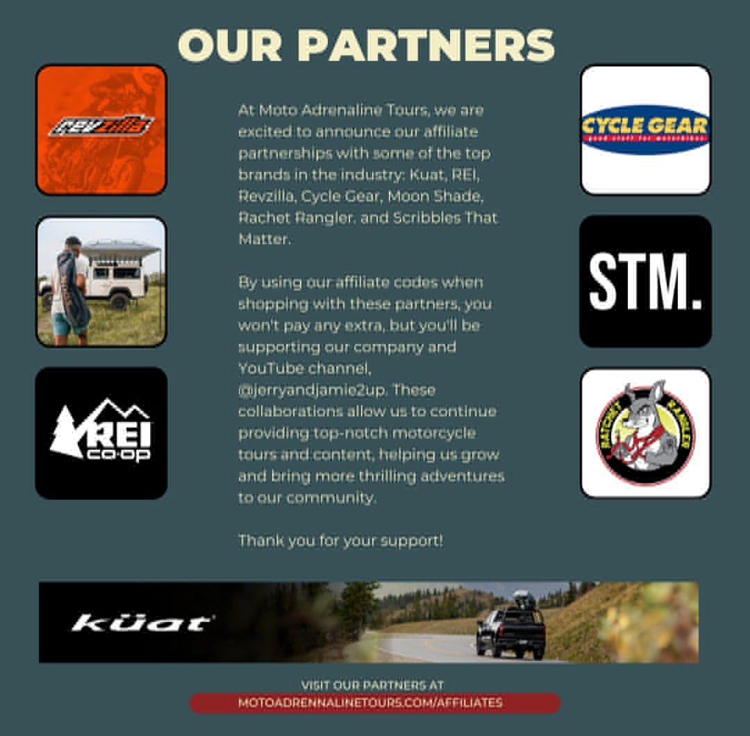 thdjerryjames's tweet image. I know that most of you order from these respected companies, Why not use our links when you shop? The price does not change, in fact with some partners you will get up to a 10% discount. motoadrenalinetours.com/affiliates 
#kuat #revzilla #cyclegear #moonshade #scribblesthatmatter  #REI