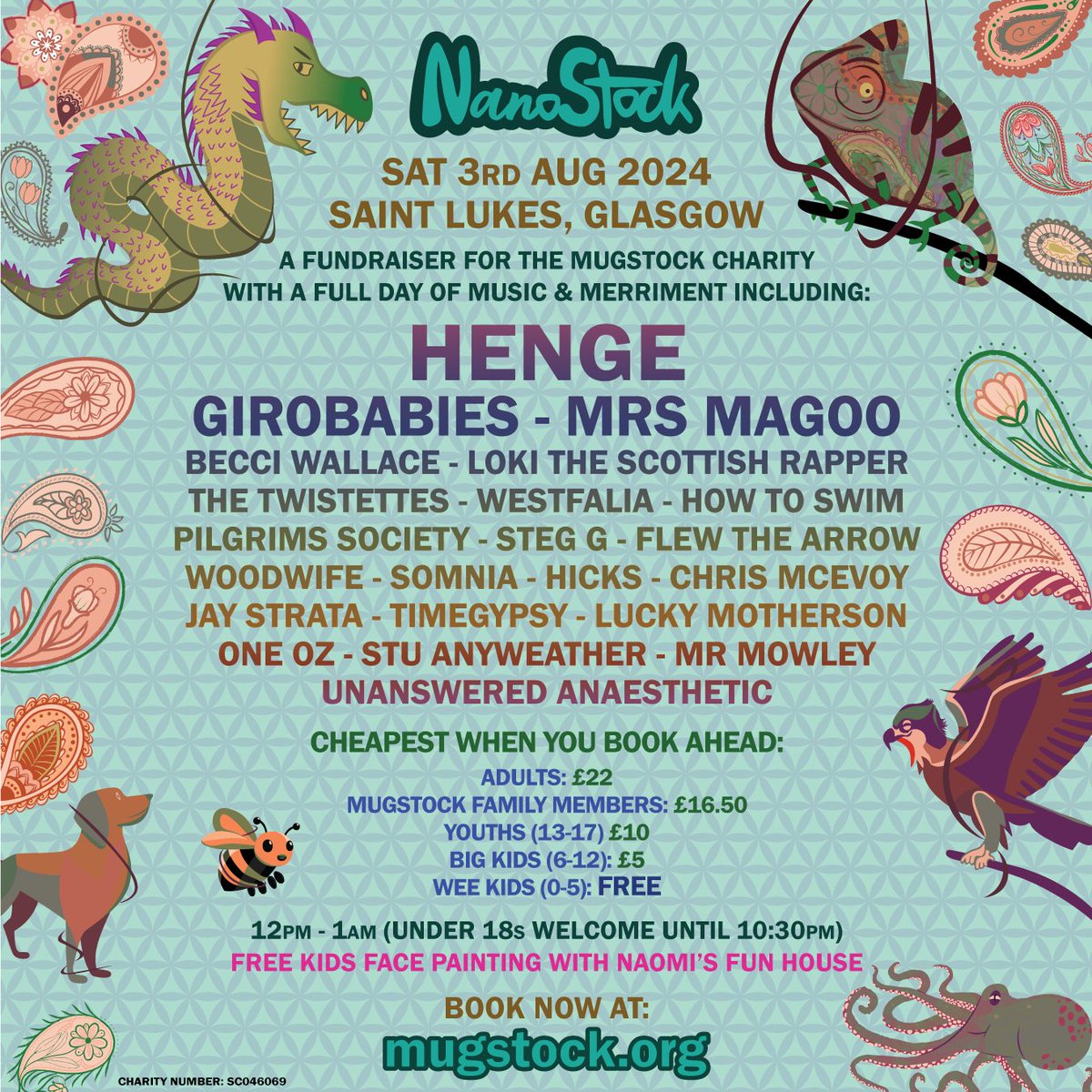 MugStock Festival (@mugstock) on Twitter photo 🚀 The NanoStock lineup at Saint Luke's on Sat 3rd Aug just got supercharged! 🚀
International jungle DJ <a href="/MrsMagoo_DnB/">Mrs Magoo</a> closes!
<a href="/lokiscottishrap/">Darren McGarvey</a> joins. <a href="/PilgrimsSociety/">Dead Pilgrims</a> bring the funk. <a href="/howtoswim/">How to Swim</a> to launch their new single. Epic amounts more...
mugstock.org 🚀 The NanoStock lineup at Saint Luke's on Sat 3rd Aug just got supercharged! 🚀
International jungle DJ <a href="/MrsMagoo_DnB/">Mrs Magoo</a> closes!
<a href="/lokiscottishrap/">Darren McGarvey</a> joins. <a href="/PilgrimsSociety/">Dead Pilgrims</a> bring the funk. <a href="/howtoswim/">How to Swim</a> to launch their new single. Epic amounts more...
mugstock.org