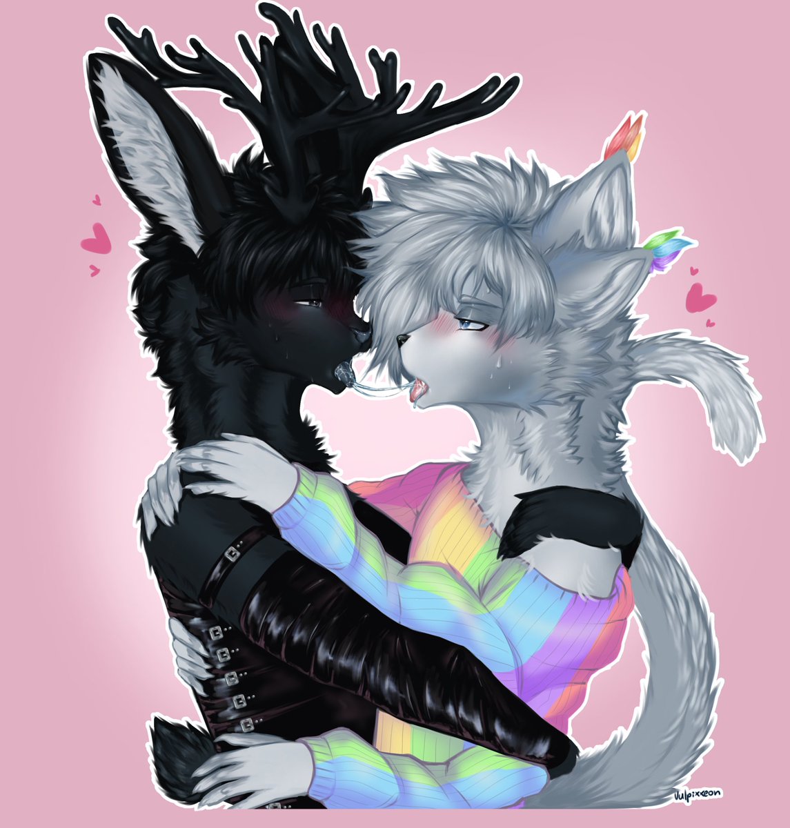 vulpixxeon's tweet photo. Kiss kiss.. 🩷🩷

#artcommission #furryart #furryartist #kissing #furryfandom #commission https://t.co/GnVuIp4VAT
