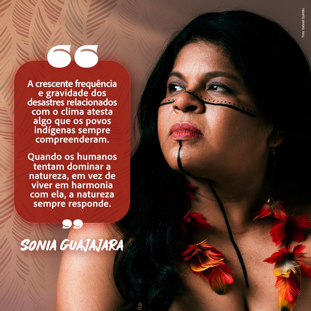 GuajajaraSonia's tweet photo. As catástrofes climáticas que se desenrolam em todo o mundo mostram que o planeta se encontra numa conjuntura crítica. Felizmente, ainda podemos aproveitar a oportunidade para redefinir os nossos paradigmas de desenvolvimento econômico e social. https://t.co/dRQNk7uGFP