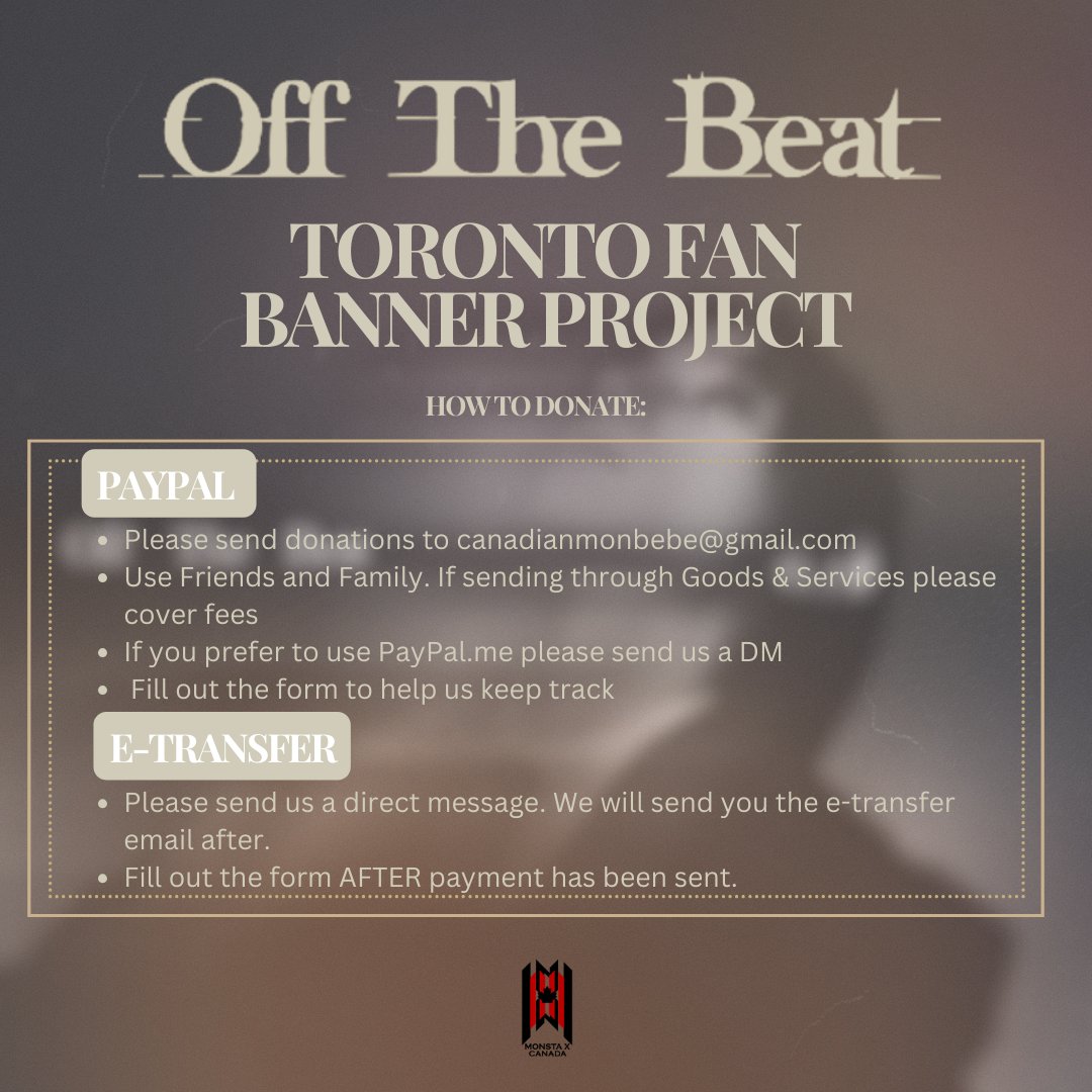 MonstaX_Canada's tweet photo. 🖤T-27 days until @IMxSMEK performs in Toronto for the first time ever! 

🖤T-12 days to claim your fan banner and goodies by donating! 

DEADLINE July 31 11PM EST

🔗 https://t.co/fRTsyzB02w

Please read all images for info

#IM #OffTheBeatToronto #OffTheBeat #IM_WORLDTOUR_2024 https://t.co/RkCxcraXNB