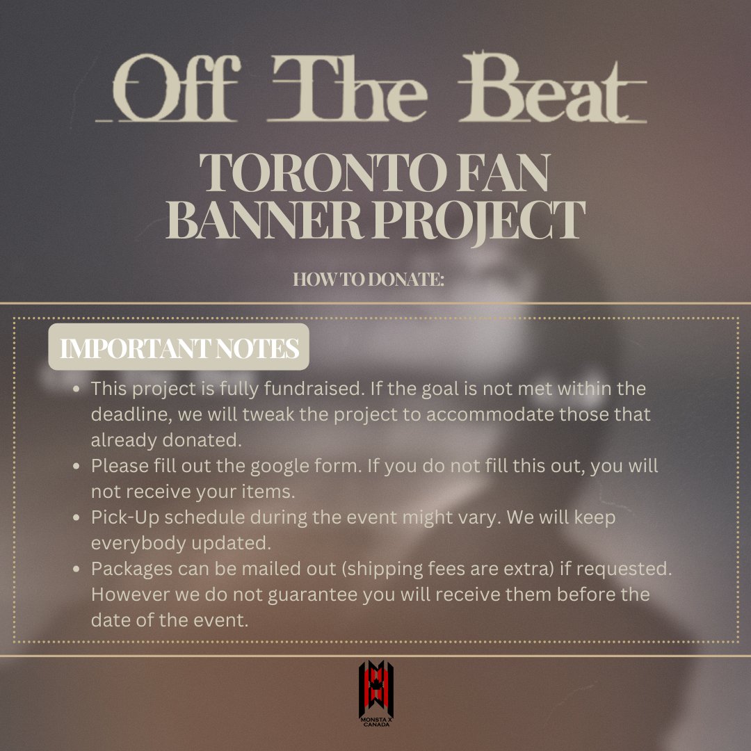 MonstaX_Canada's tweet photo. 🖤T-27 days until @IMxSMEK performs in Toronto for the first time ever! 

🖤T-12 days to claim your fan banner and goodies by donating! 

DEADLINE July 31 11PM EST

🔗 https://t.co/fRTsyzB02w

Please read all images for info

#IM #OffTheBeatToronto #OffTheBeat #IM_WORLDTOUR_2024 https://t.co/RkCxcraXNB