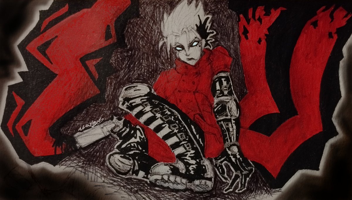 ICAR6US's tweet photo. big black boots, eyes like a cat.

#trigun #vashthestampede https://t.co/RFAOAfOoxU