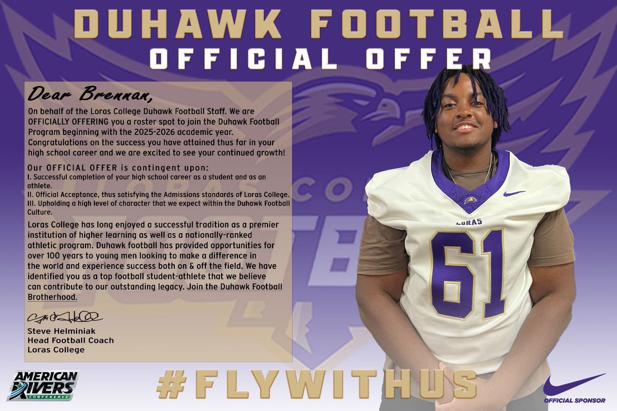 Brennan Culpepper (@thaculpepper) on Twitter photo #AGTG
After an awesome visit at <a href="/LorasCollegeFB/">Loras Football</a>. I'm extremely greatful and blessed to have received my first offer!
<a href="/PSHScougarFB/">Plainfield South Football</a> <a href="/PSHS_Athletics/">Cougar Athletics</a> <a href="/DlineSouth/">Coach Carver</a> <a href="/CoachDeLange/">Coach DeLange</a> #AGTG
After an awesome visit at <a href="/LorasCollegeFB/">Loras Football</a>. I'm extremely greatful and blessed to have received my first offer!
<a href="/PSHScougarFB/">Plainfield South Football</a> <a href="/PSHS_Athletics/">Cougar Athletics</a> <a href="/DlineSouth/">Coach Carver</a> <a href="/CoachDeLange/">Coach DeLange</a>