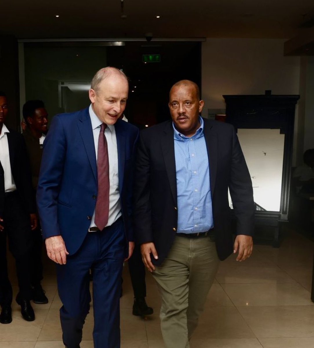 reda_getachew's tweet photo. I had a very constructive and productive meeting with DPM & FM of Ireland @MichealMartinTD this evening on a range of issues of far-reaching importance for Tigray. The implementation of the Pretoria Agreement, the challenges that we continue to face in our efforts to return IDPs & to restore constitutional status of Tigray, recovery and reconstruction efforts in the region as well as the further strengthening of Ireland’s support to various projects in Tigray, among other issues. @MichealMartinTD underscored his government’s commitment to further enhancing its engagement in the areas of development, human rights and international humanitarian law. He also expressed his country’s resolve to help the Region in the areas of health, education and good security. We also exchanged views on the multifaceted challenges facing our country & the whole region and possible ways of addressing these challenges. I took the opportunity to recognize and express gratitude to Ireland’s  unwavering stance on advocating the cause of Tigray during the devastating war on the Region. I also thanked the outgoing ambassador of Ireland to Ethiopia Ambassador Nichola Brennan of @IEAmbEthiopia for her exemplary work in helping out our people throughout her term.