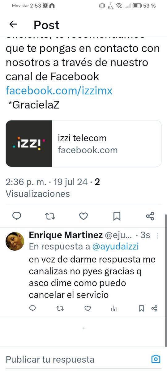 ejunco98's tweet photo. @ayudaizzi twngo problemas. y nadie da respuesta y nadie atiende 🙄🙄🤔 qué asco https://t.co/7yEzPrNF5w