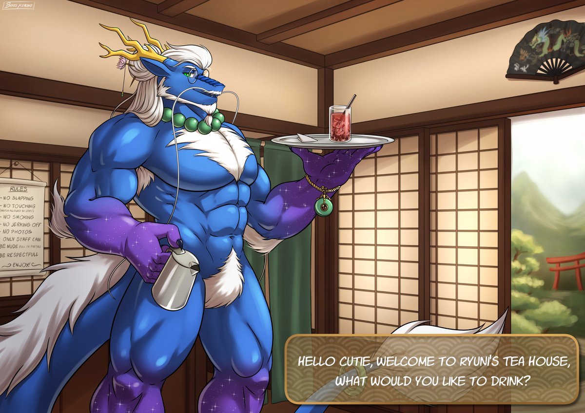 BlazeKemono's tweet photo. Dragon Teahouse - 2/3
Commission for my dear friend @RyuniYume
How about ordering the house special drink? https://t.co/HIXo1pM7X6