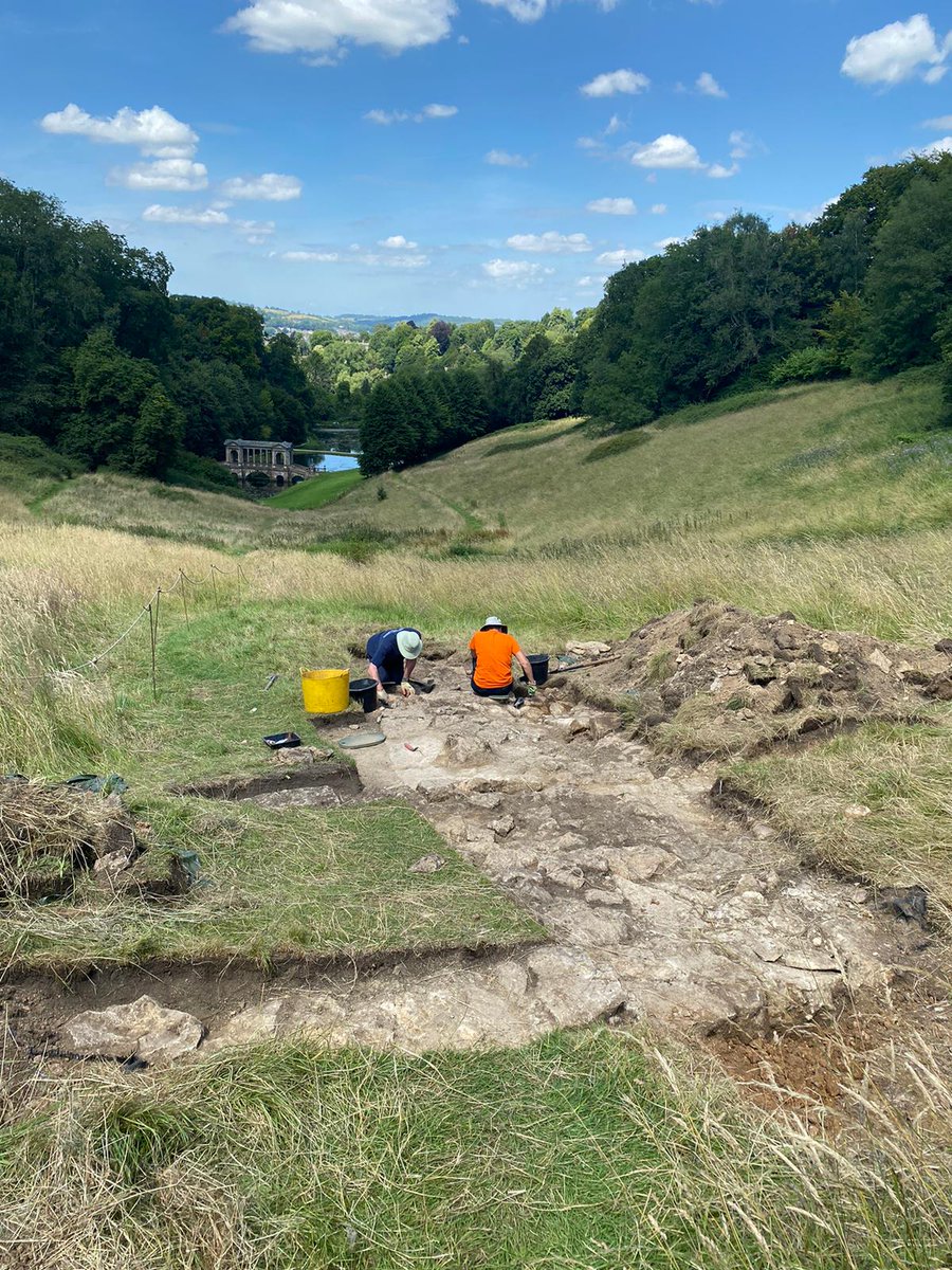 NTinBath's tweet photo. Halfway into the dig at Prior Park for the #FestivalOfArchaeology

A cascade, an active flow of water and the Bason revealing more of its past.

The team will return Monday. What will be uncovered next?

@BACAS_Online https://t.co/MvZN1cUhx9