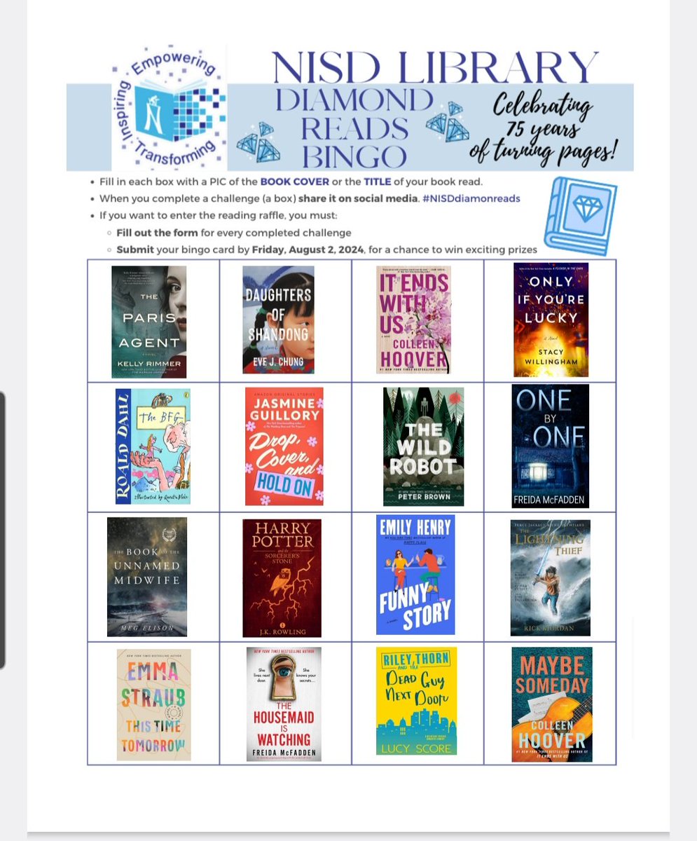Amber_L_Wade's tweet photo. Complete! #NISDdiamondreads https://t.co/tJEzRLTbQJ