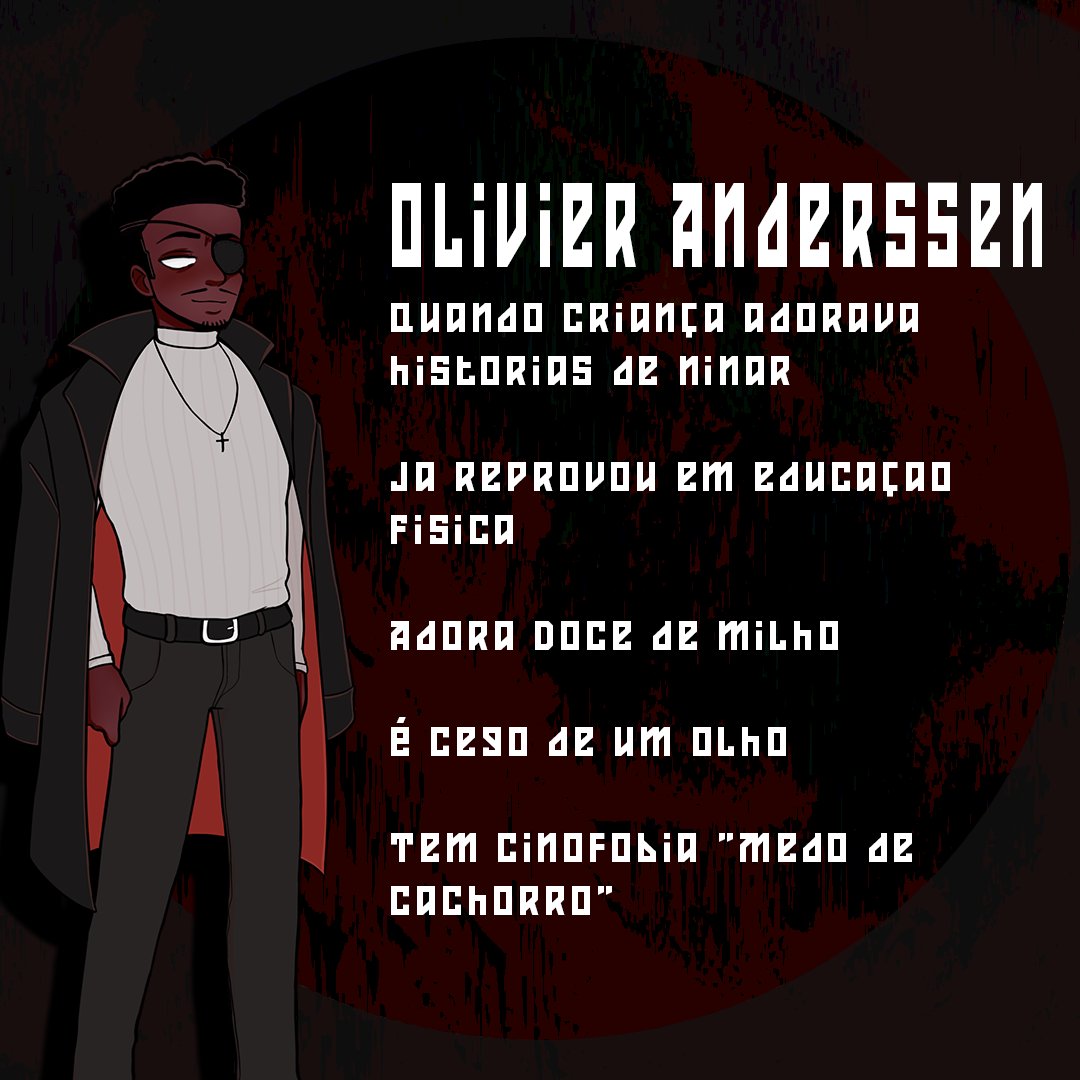 CONHEÇA O NOSSOS HEROIS

Olivier tem Cinofobia e adora doce de milho, porem com um extra, Olivier será interpretado por <a href="/jovilera1/">Jovilera</a> (Mestre oficial do universo) venha ver o que vai acontecer em Contos da Verdade Cataclisma Domingo as 19 Horas

Artes: <a href="/Llim_3my/">Llim_3my</a> 
Mestre: <a href="/Mol_Away/">MolAway</a>