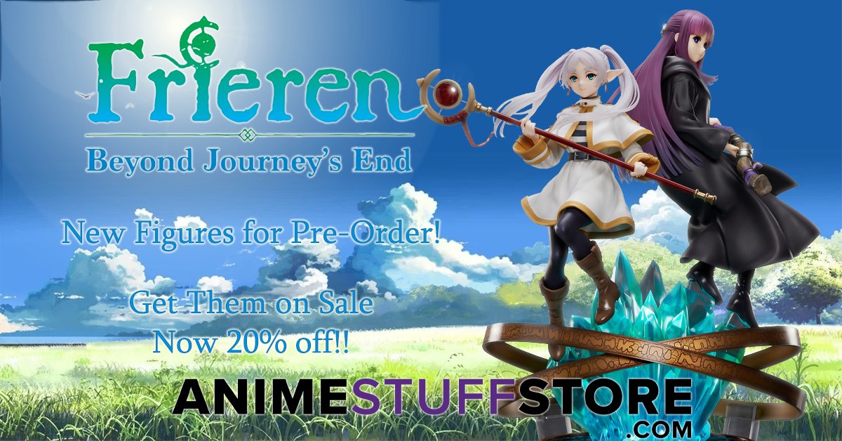 AnimeStuffStore's tweet photo. The journey might be over but the pre-order period is not! Make sure to snag some of these beautiful Frieren figures while they're still on pre-order discount! Leave behind no regrets and buy now! #animestore #animestorechicago #animefigure #animestuffstore https://t.co/Zz4vtwPCzE