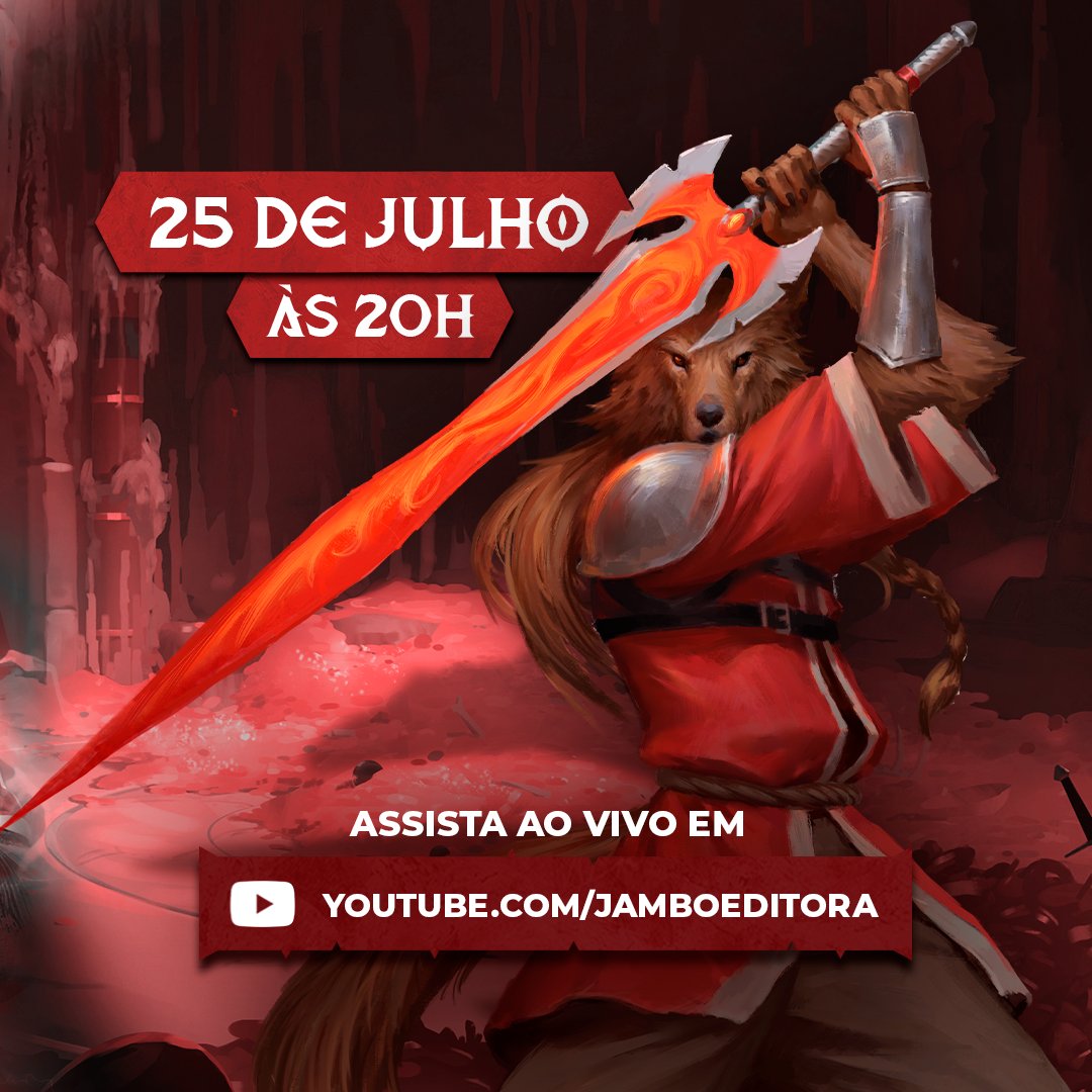 LIVE ESPECIAL #Tormenta25Anos: bate-papo e exibição do curta de Tormenta! ⚔️📕
➡️25/07, às 20h, em youtube.com/jamboeditora

Junte-se aos autores de Tormenta <a href="/guilhermesvaldi/">Guilherme Dei Svaldi</a>, <a href="/leonelcaldela/">Leonel Caldela #Tormenta25Anos</a>, <a href="/Marcelo_Cassaro/">Marcelo Cassaro #3DeT Victory ⚡🎲👊</a>, <a href="/JMTrevisan/">JMTrevisan - #RevistaTormenta20 ❄️🐉🔥</a> e @rafaelsvaldi para uma conversa sobre a campanha,