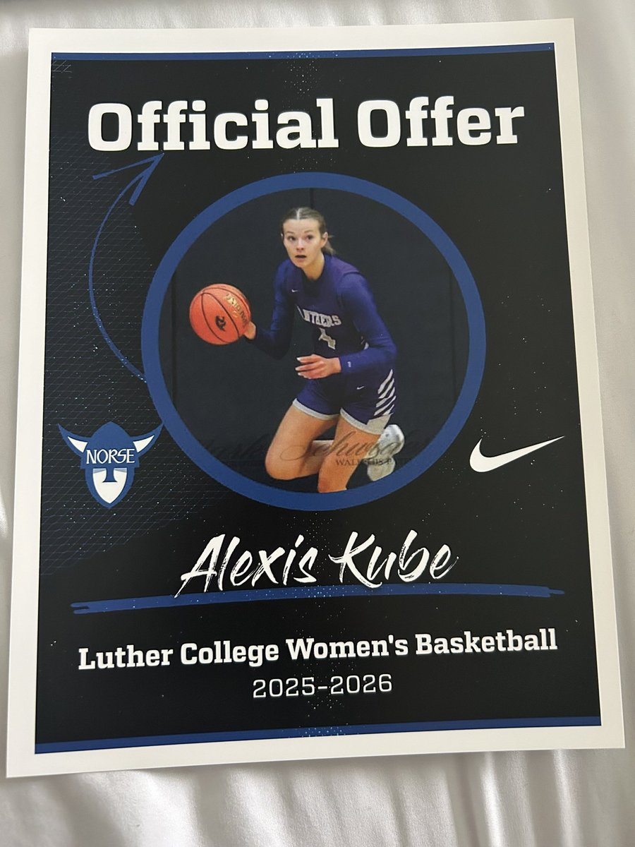 alexiskube's tweet photo. After a great visit and conversation with Coach Bailey and Coach Alison I am grateful to announce I got an offer from @LutherWBB Thank you for believing in me and giving me this opportunity!!
Go Norse!! https://t.co/mfhqGZKoi6